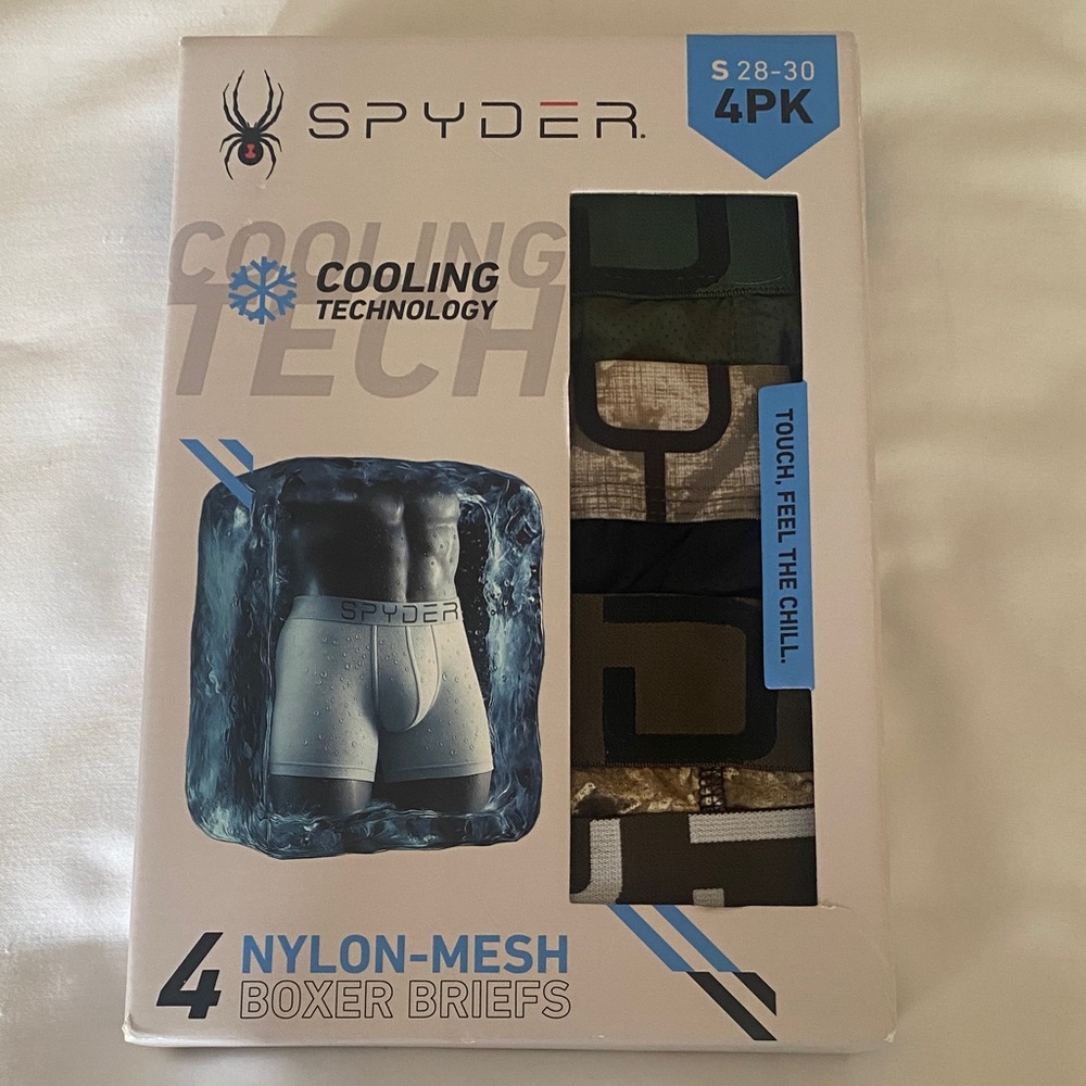 Spyder Men's Boxer Briefs 4-Pack - Black, Green, Brown